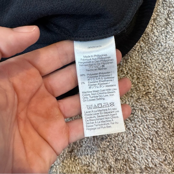 MADEWELL Striped Jacquard Funnelneck Top. BLACK size S - Picture 6 of 8